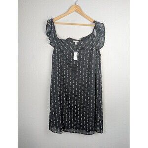 Maurices Dress Womens 2XL Floral Print Sleeveless Ruffle Neck Chiffon Lined